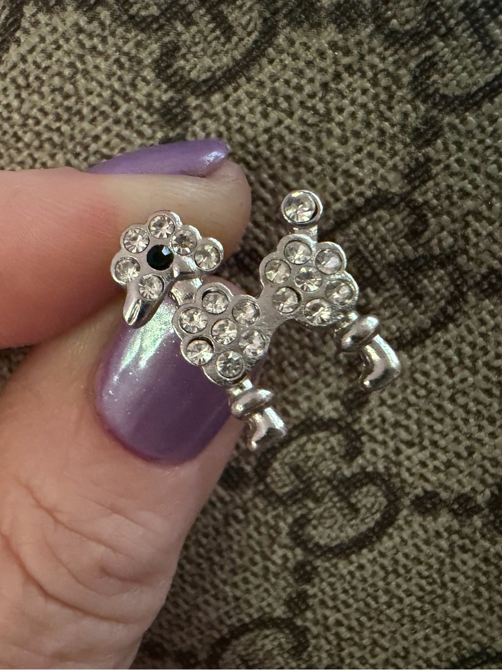Sparkling Poodle Stud Earrings 🐩 Rhinestone Silver-Tone Dog Lover Chic